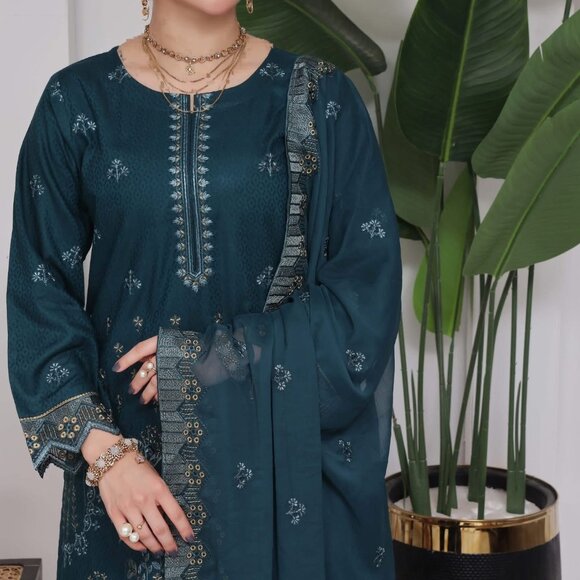 3 Piece Luxury Cotton Shalwar Kameez - Picture 1 of 2